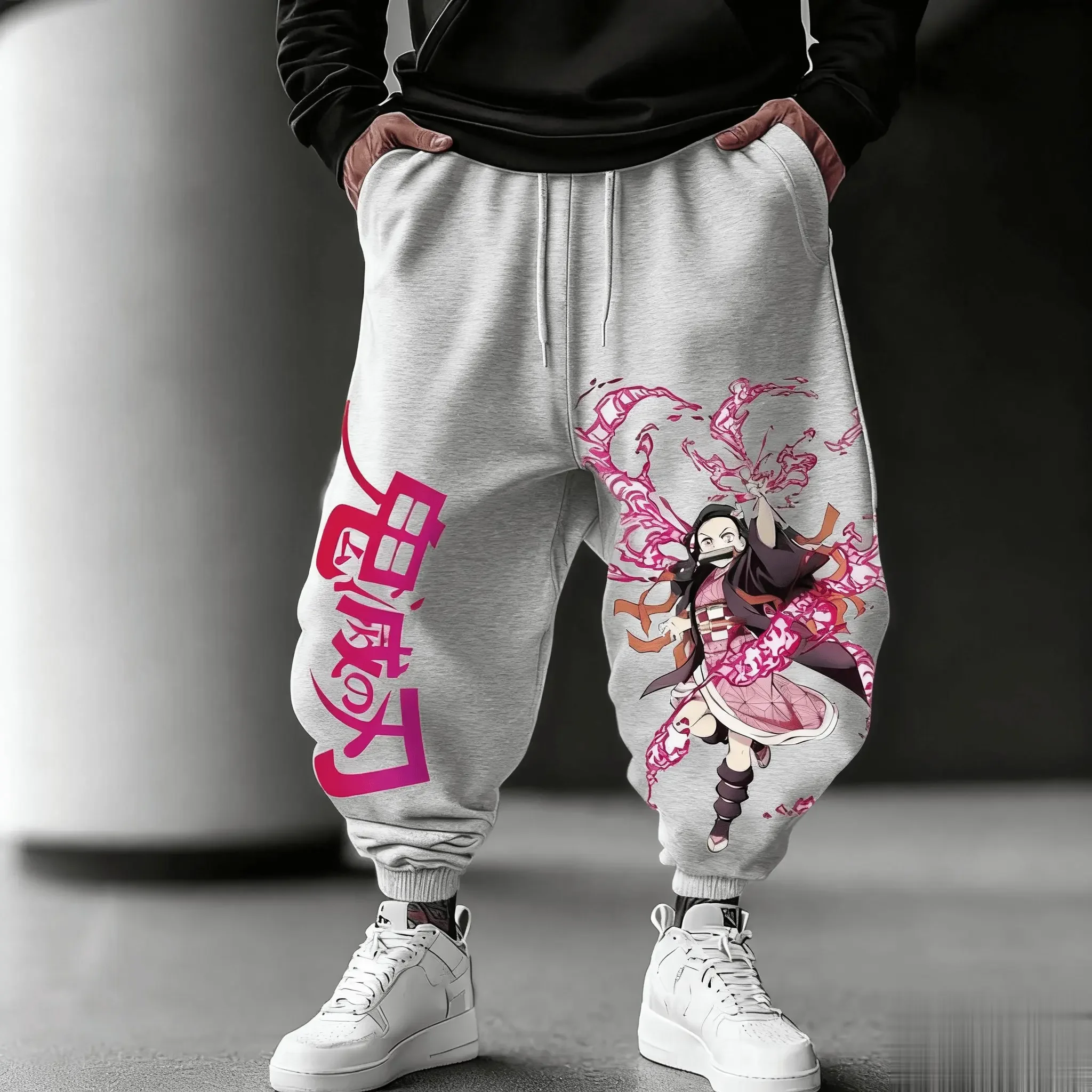 

Anime Demon Slayer Pants Men Loose Joggers Sweatpants Streetwear Casual Trousers Graphic Print Hip Hop Fashion Autumn Winter New