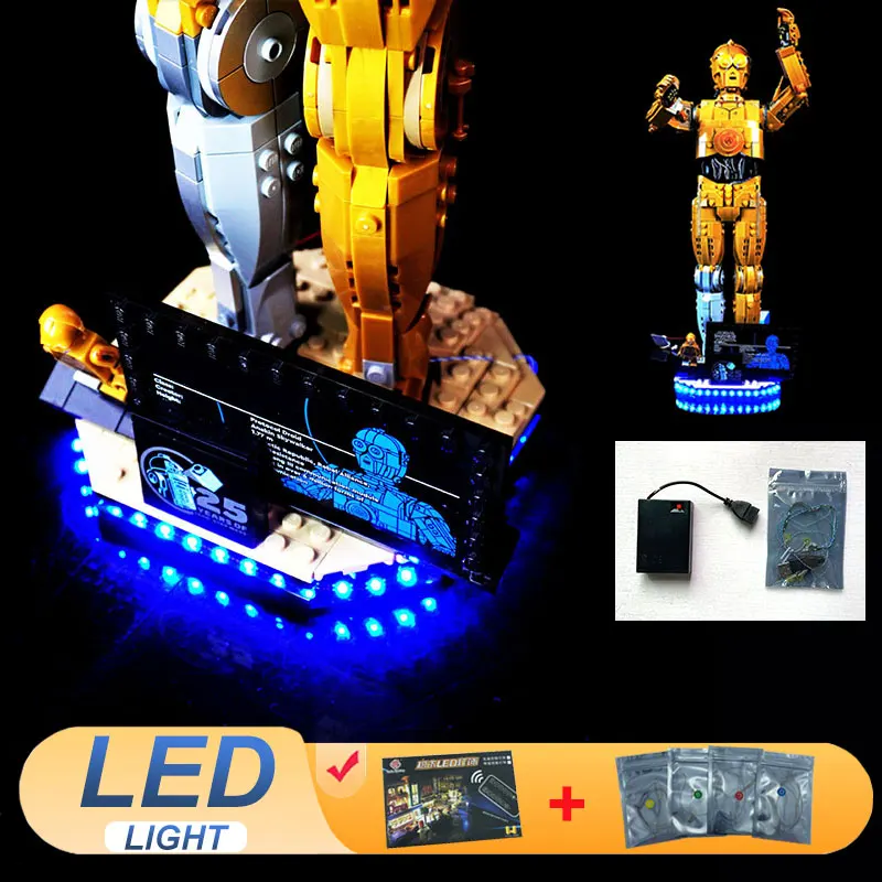 

Комплект светодиодных фонарей для LEGO 75398 C-3PO Star Robot Statuette, идеи ламп, подарок «сделай сам» (не включает строительные блоки, наборы кирпичей, модели)