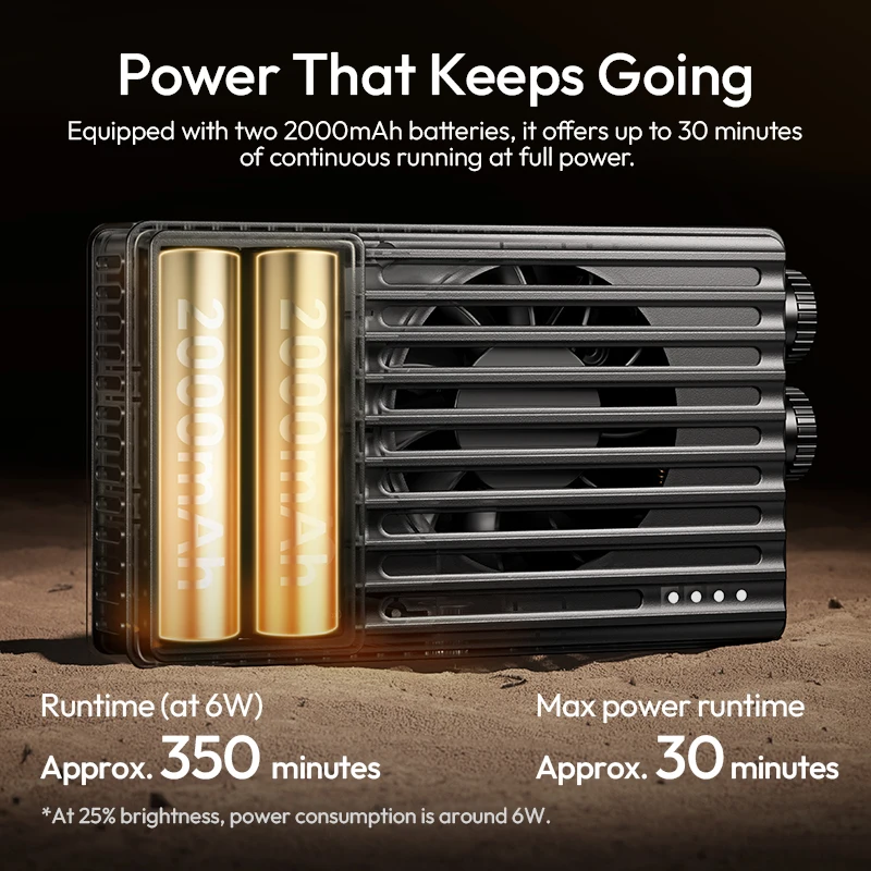 Ulanzi PL25 25W lumière de poche haute puissance lumière de remplissage Portable 2700K-6500K lumière vidéo avec ventilateur de refroidissement automatique pour la photographie