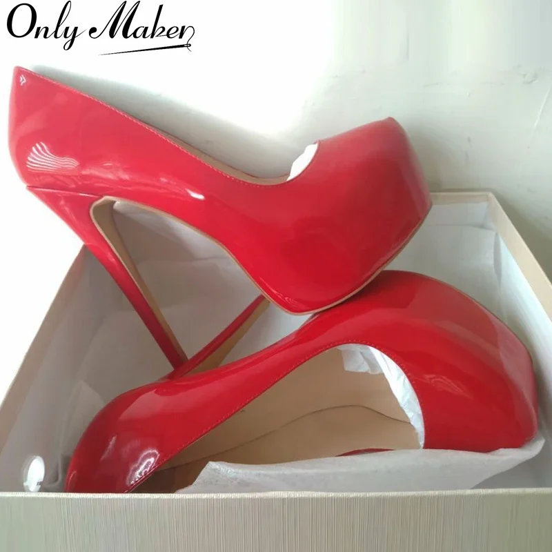 Onlymaker kobiece pantofle na platformie 16cm buty na cienkich wysokich obcasach seksowne szpilki modne buty weselne