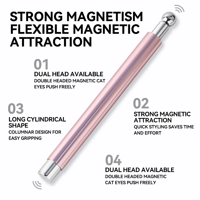 2 in 1 forte bastone magnetico magnete per occhi di gatto sfera cilindrica per nail art a doppia testa per strumenti per penna di design per manicure con smalto gel UV