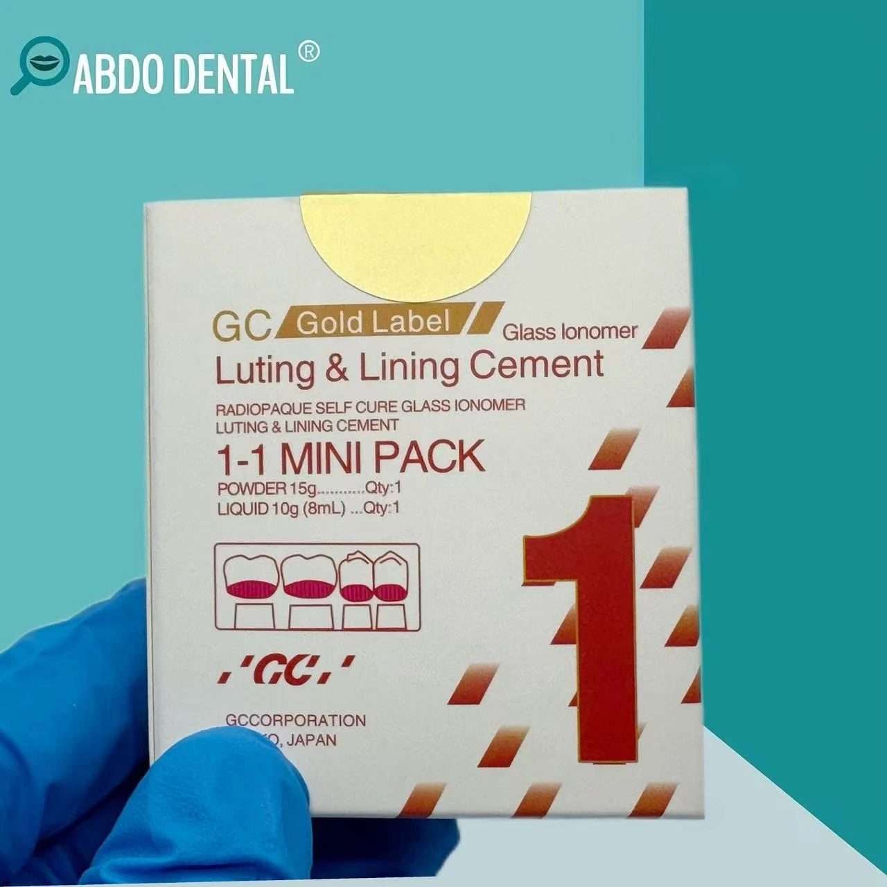 Cemento Dental de Ionómero de Vidrio Japan Fuji GC, Agente de Unión Ionizado, Resina Adhesiva para Coronas Dentales, Restauraciones y Carillas de Cerámica