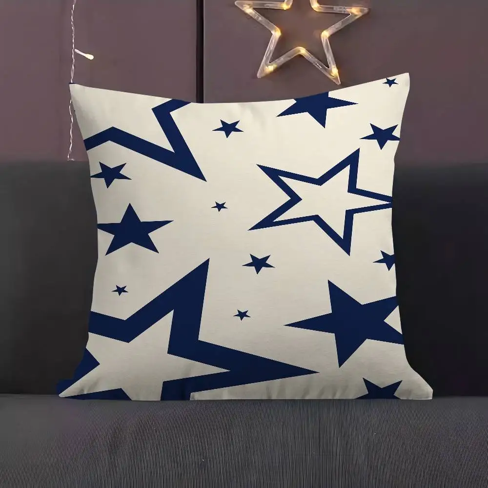 

Navy Star Silhouettes Cushion Cover Inches Farmhouse Decor Home Throw Pillow Covers For Couch Decorations