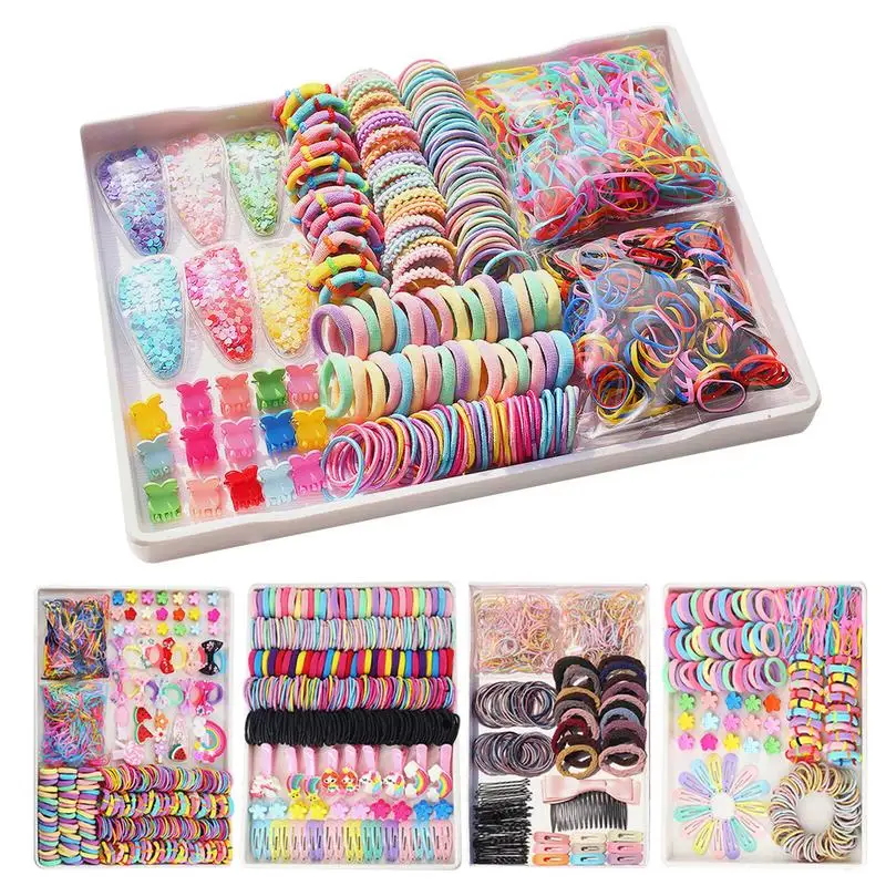 Cute Hair Accessories Set Ponytail Holders Colorful Elastic Hair Bands Set Multicolor Hair Ties Fashionable Hair Tail Tools for