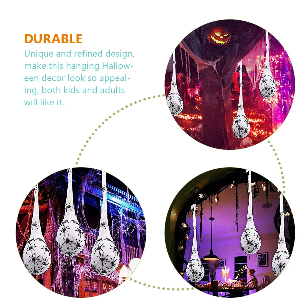 

3Pcs Glowing Spider Egg Sack Halloween Hanging Decor Halloween Party Decorations Light Up Props Spider Egg Sack