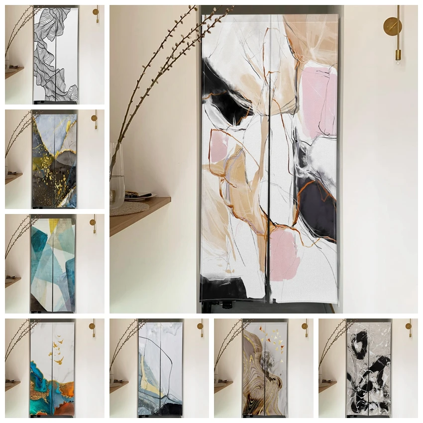 Cortinas de Porta Modernas e Simples com Textura, Cortinas de Linho para Divisão de Ambientes Japoneses, Cortinas para Entrada de Casa e Cozinha