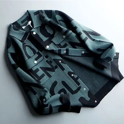 2023 neue Frühling und Herbst personal isierte koreanische Ausgabe Retro Polo Kragen Brief druck lose Freizeit übergroße Strickjacke