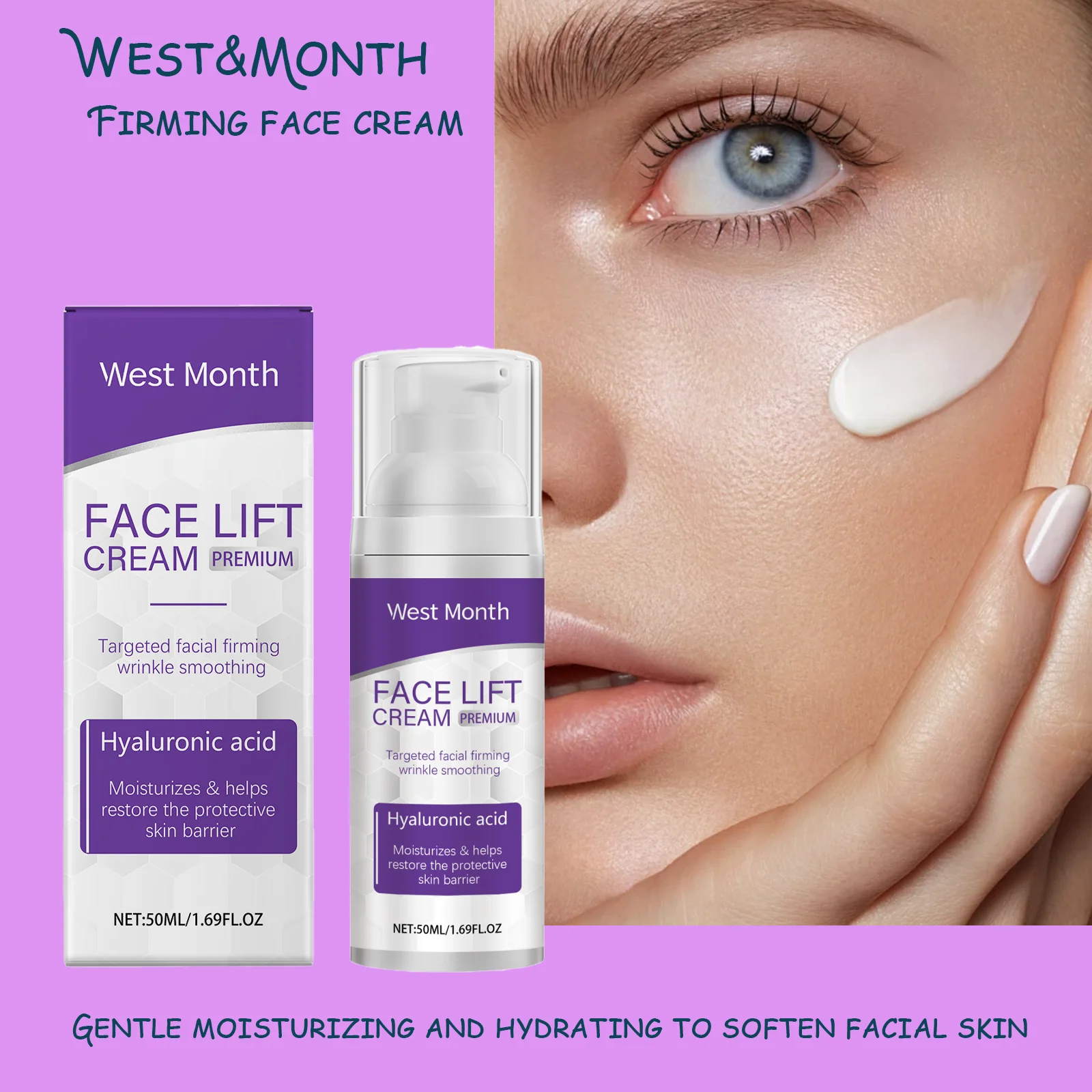 

West&Month Firming Face Cream - Mild Moisturizing, Hydrating & Softening Formula - Tighten Skin & Restore Youthful Radiance