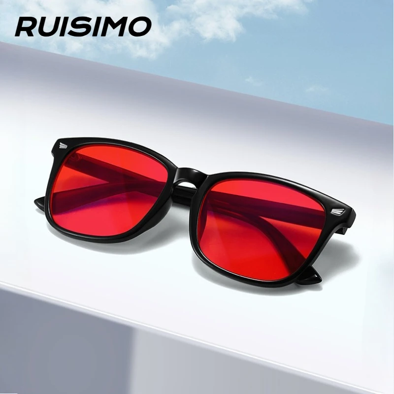 Unisex Red Yellow Orange Tinted Anti Blue Light Glasses, Night Sleep Red Lens Filter Eyewear for Eye Strain Relief