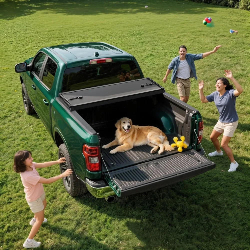 FRP غطاء سرير شاحنة صلب ثلاثي الطي مناسب لسيارة تشيفي كولورادو/جي إم سي كانيون 2015-2025 سرير 5.2 قدم #5