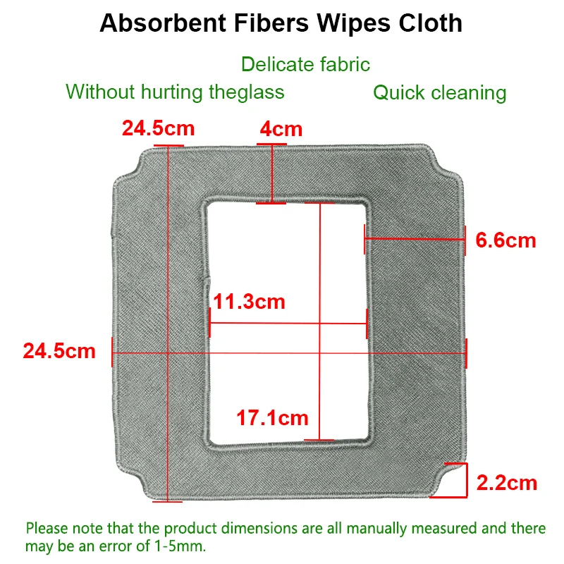 Window Cleaning Robot Mop High Class Cloth Square Clean Wipes Window Cleaner Accessories For Purerobo W-S3 W-S8S W-S3S Robot