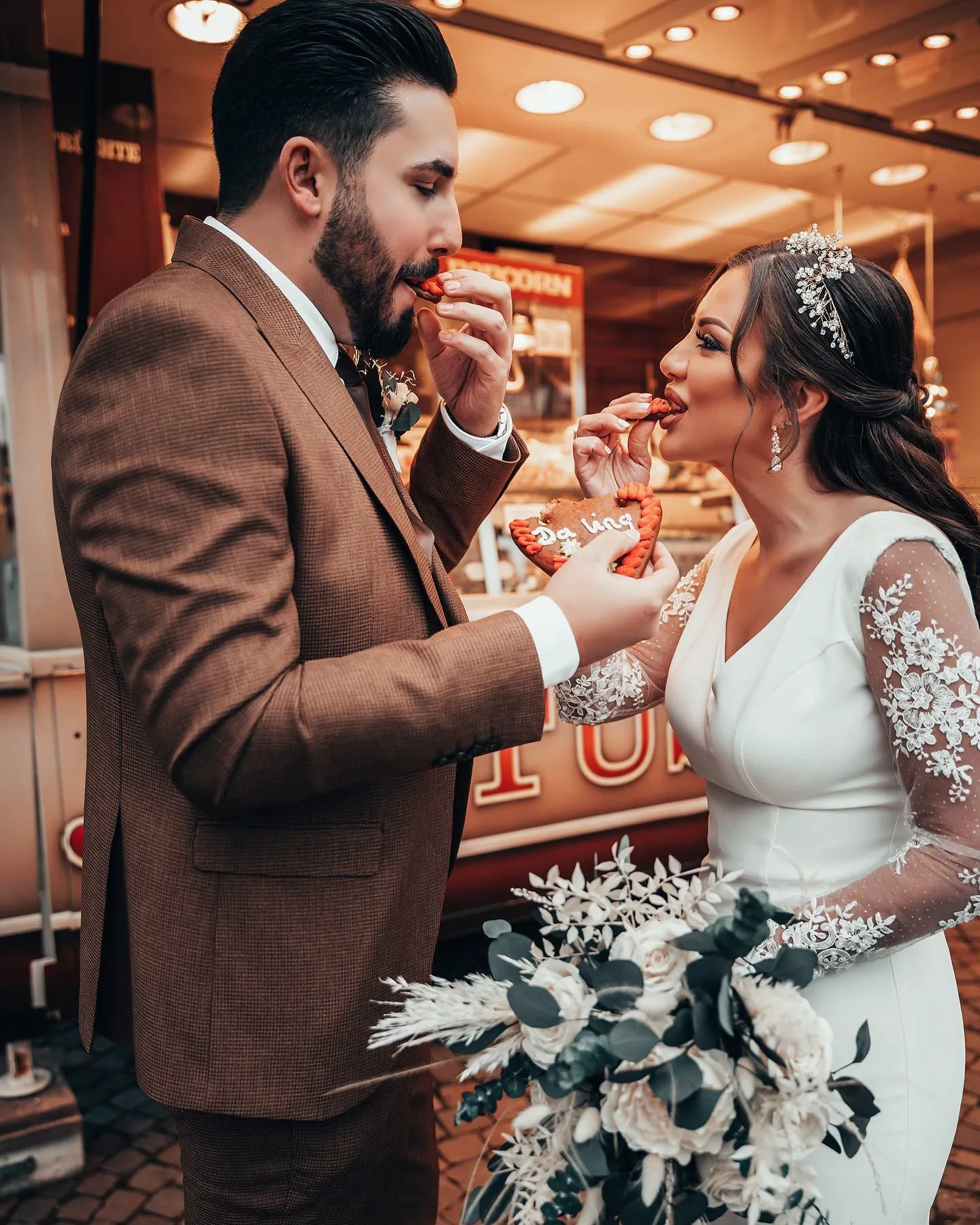 Vestidos De novia modestos árabes De encaje De manga larga vestido De fiesta De boda vestido De novia sirena mujeres personalizar a medidas bata De Marie