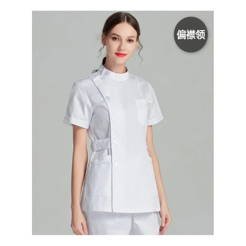 ブルー長袖スクラブトップナース制服白衣ドクター制服女性のための生き抜く医療服美容サロン作業服