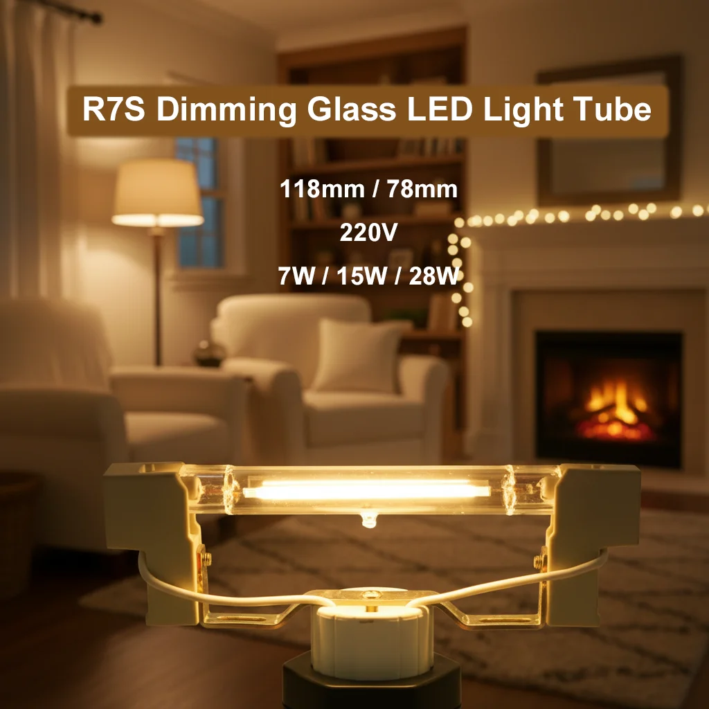 118mm/78mm Dimmable R7S LED COB Class Tube Bulb Floodlight 220V 7W 15W 28W Landscape Lights Replacement for Halogen Light Bulbs