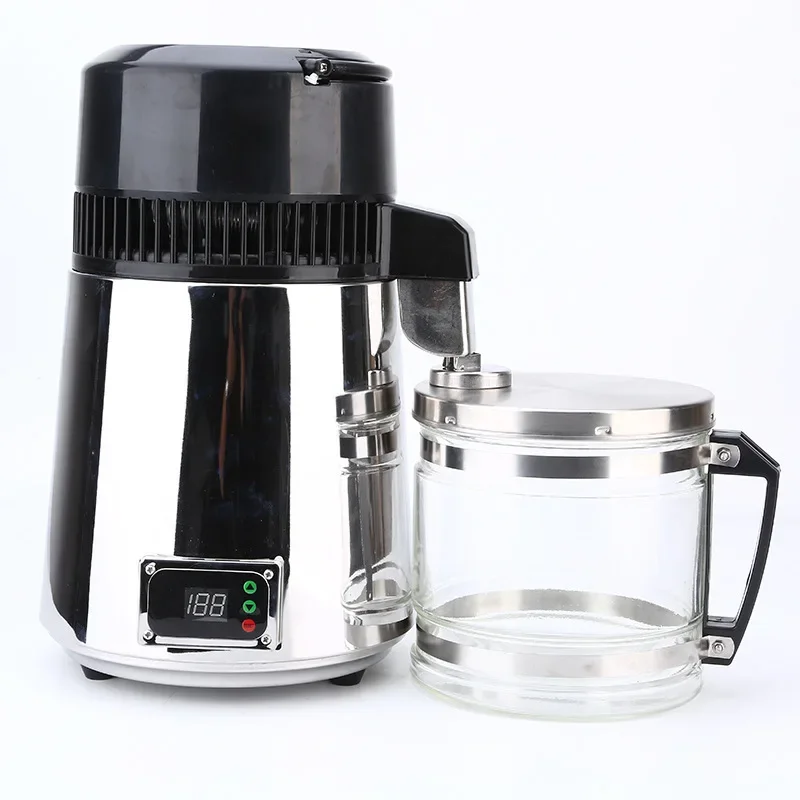 for   Automatic 304 Stainless Steel 4L Water Clarifier Black Household Distilled Water Machine