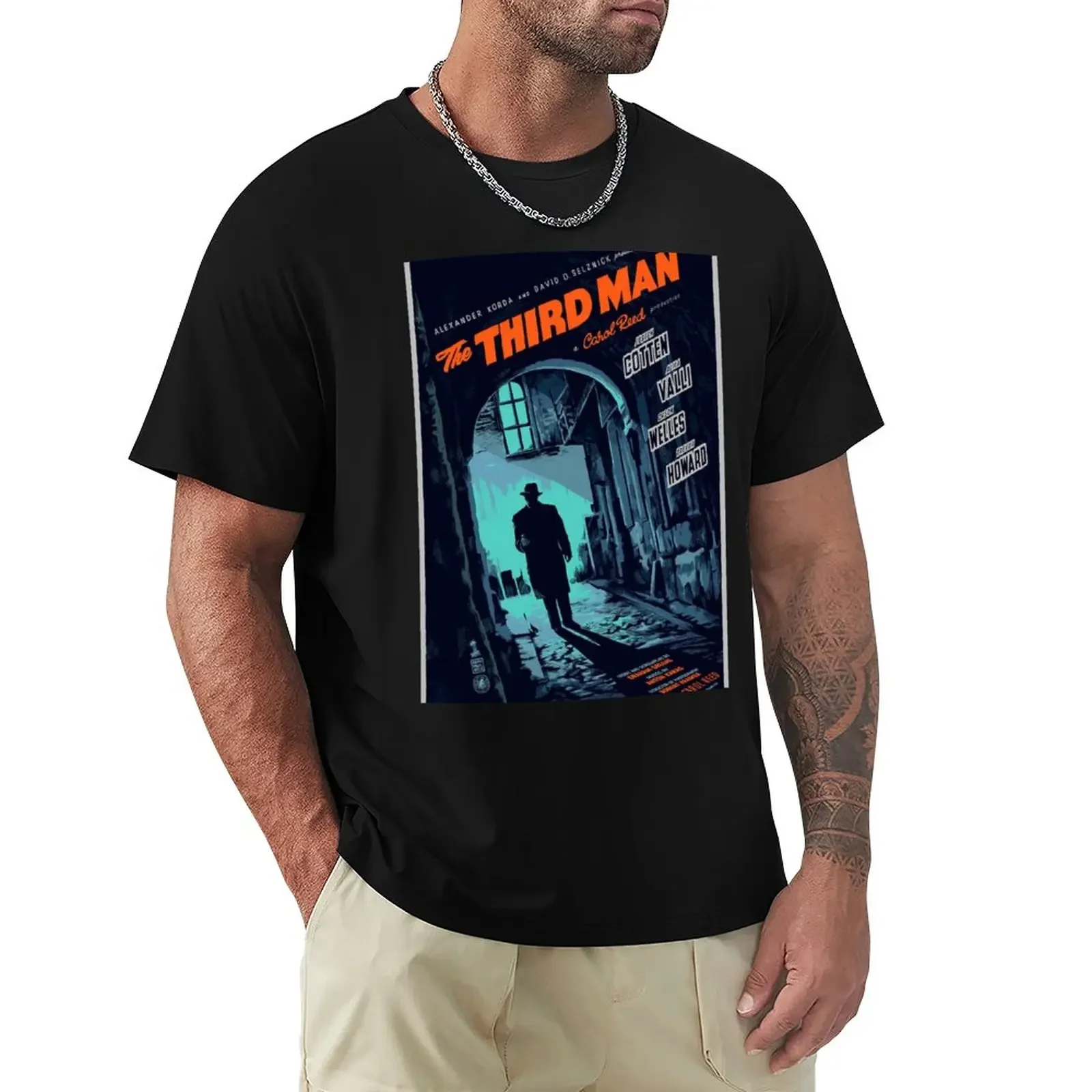 

The Third Man Movie Poster T-Shirt Blouse customizeds black t shirts for men tops vintage clothes mens cotton t shirts