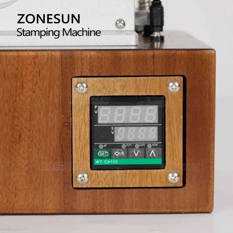 ZONESUN Multifunction Hot Foil Stamping Machine WT-90XTS Infrared Locator Leather Wood Paper Heat Press Machine with drawers