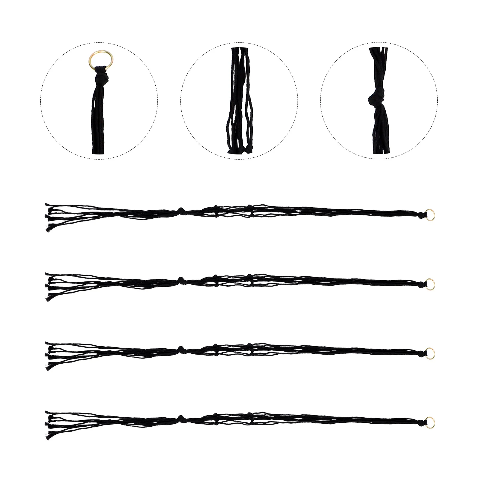 4Pcs Macrame Plant Hangers Handmade Cotton Rope Indoor Outdoor Home Garden Decorations Hanging Plant Holder Hanging Decor