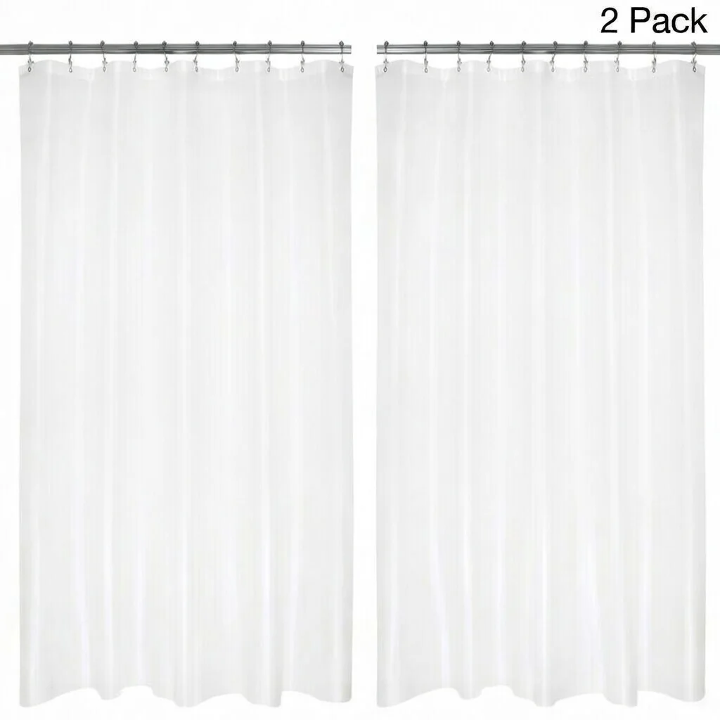 2 Pack Premium Clear Shower Curtain Liners - Waterproof, Lightweight PEVA Plastic for Bathroom, Flexible & Sturdy 72x70 Inch Standard Size