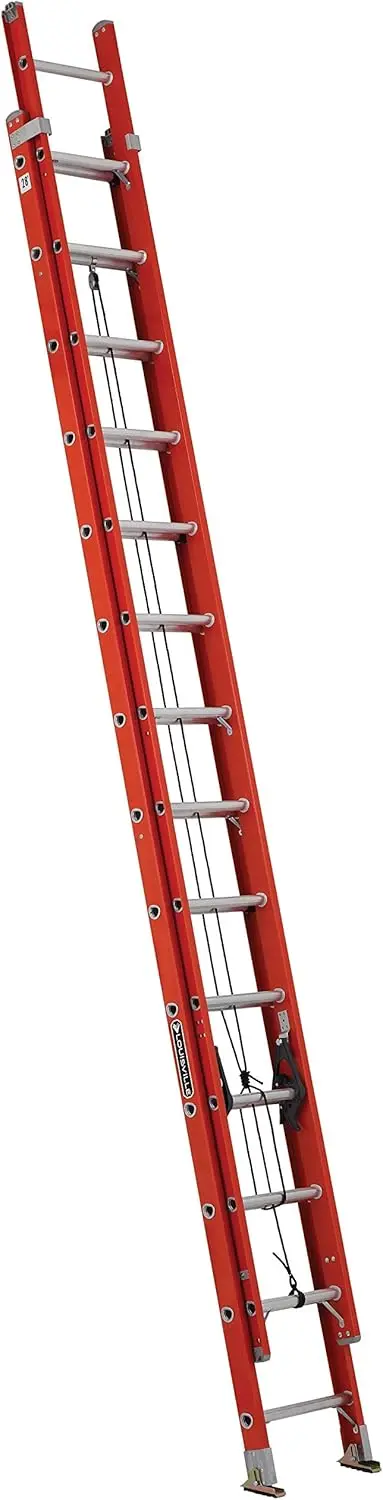 Scala Louisville FE3228 Scala di estensione del piede 28 piedi arancione 172 "LX 7" H Non conduttivo allungabile resistente durevole