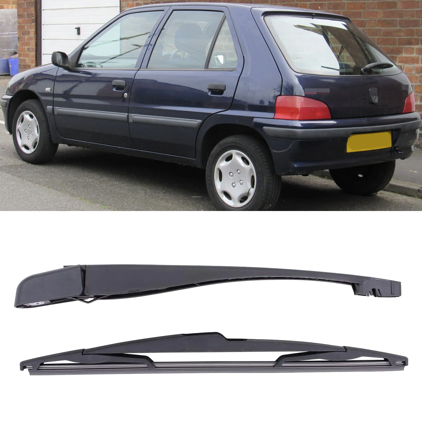 14 "الزجاج الأمامي الخلفي غسالة الزجاج الأمامي ذراع الممسحة شفرة مجموعة لبيجو 106 1996-2003 اكسسوارات السيارات اكسسوارات #3