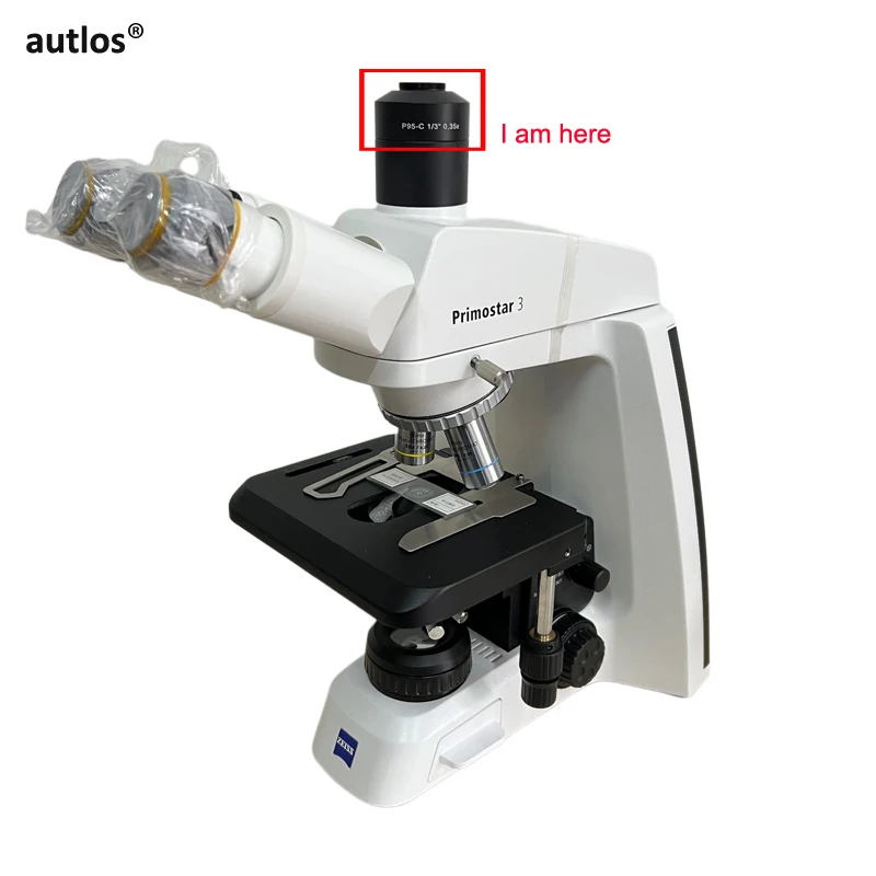 Adaptador de Câmera Microscópio para Zeiss Trinocular Primo Star P95-c 1x 0.5x 0.35x c Mount 38 mm Novo Modelo