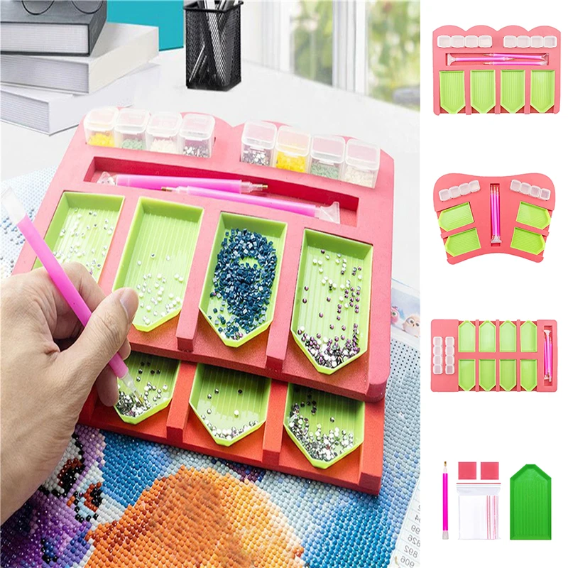 1Set Multi-function Diamond Painting Tray Holder Drill Pen Diamond Box Organizer DIY Craft