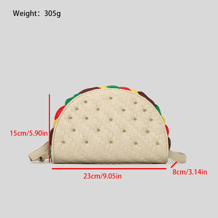 الإبداعية نصف جولة همبرغر تصميم مخلب حقيبة للنساء الأزياء برشام الفاخرة بو الجلود الكتف حقائب كروسبودي مضحك المحافظ