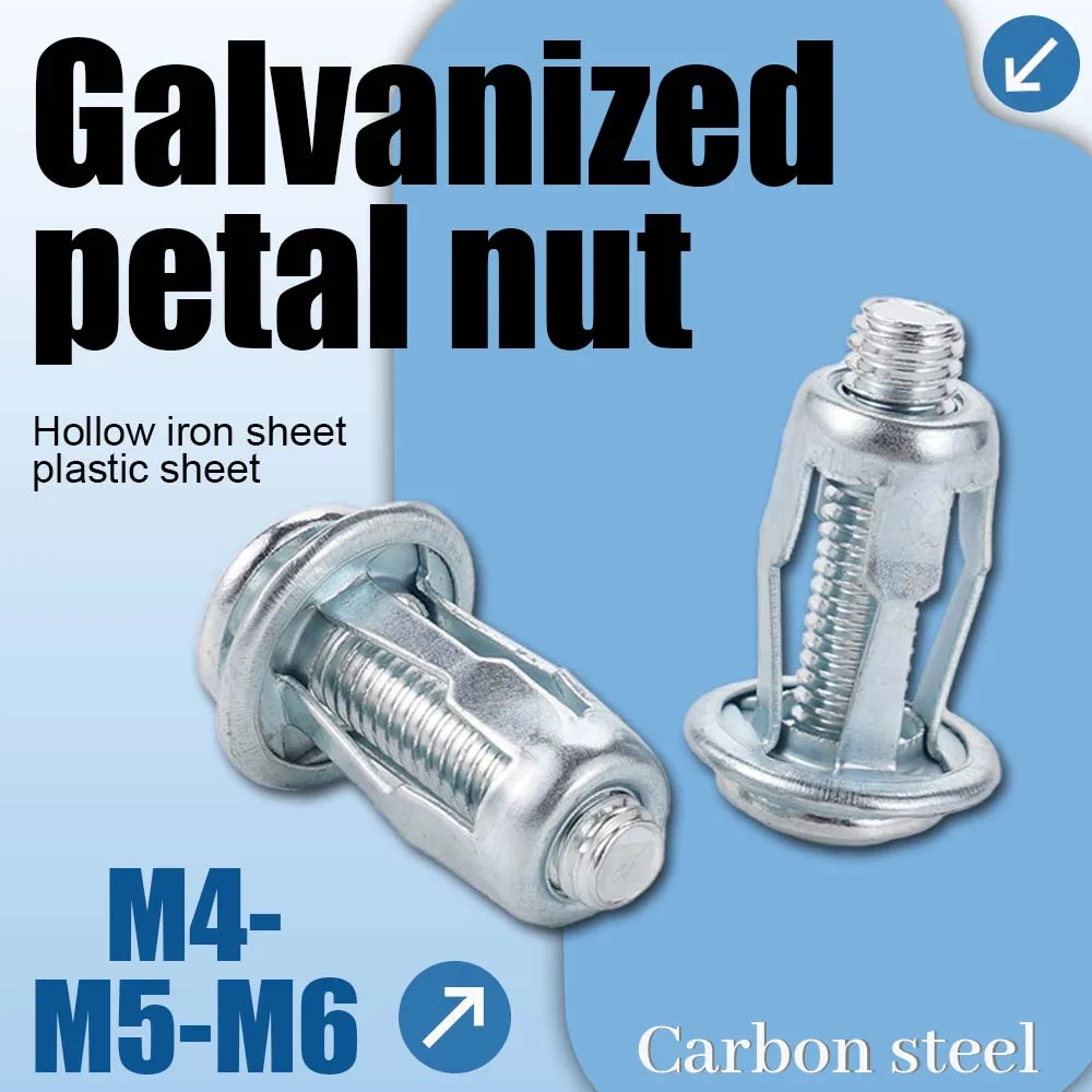 M4 M5 M6 البتلة شكل جوزة برْشام مسمار مزلاج عدة توسيع المعادن برشام لوحة لوحة ترخيص المشبك قفل جاك المكسرات 20 قطعة #2