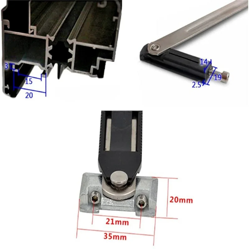 Inside Adjustable Stainless Steel Aluminum Window Sliding Wind Bracing Limiter Two-Link Angle Controller Window Wind Support