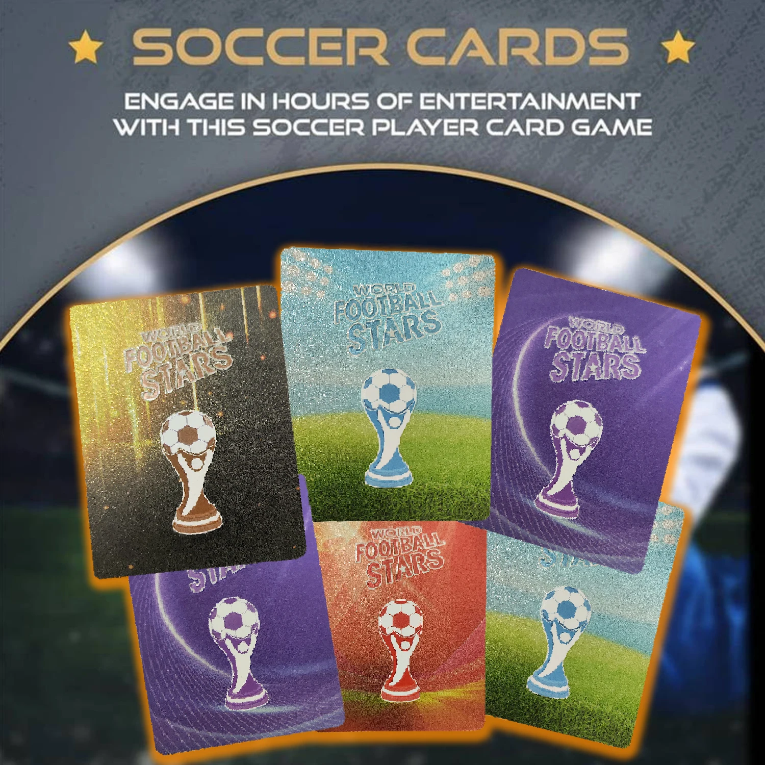 

55pcs Football Card PVC Gold Black Color Silver Card