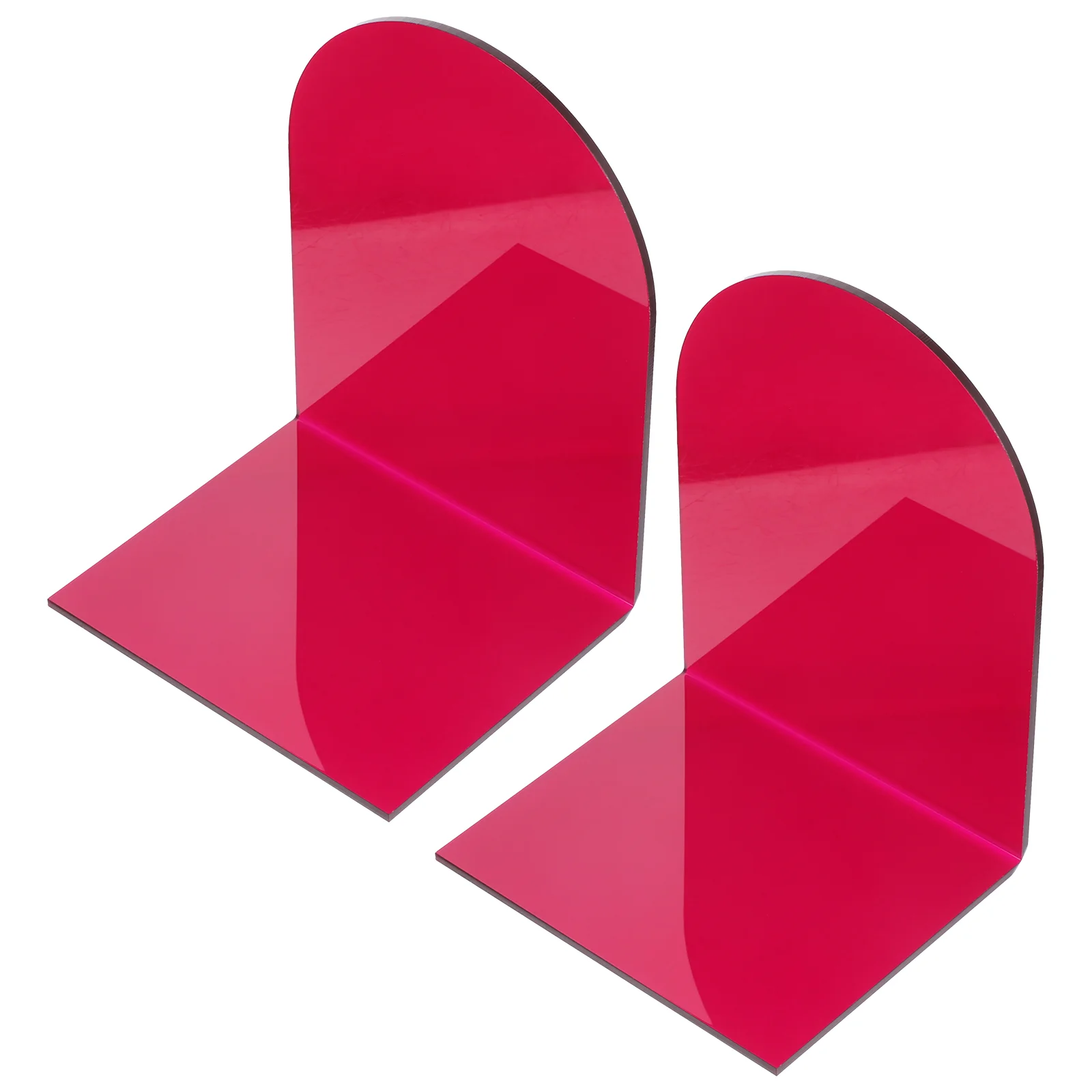 2 Pcs File Organizer Bookends Decorative Stand Books Exquisite Acrylic Clear Office Shelf