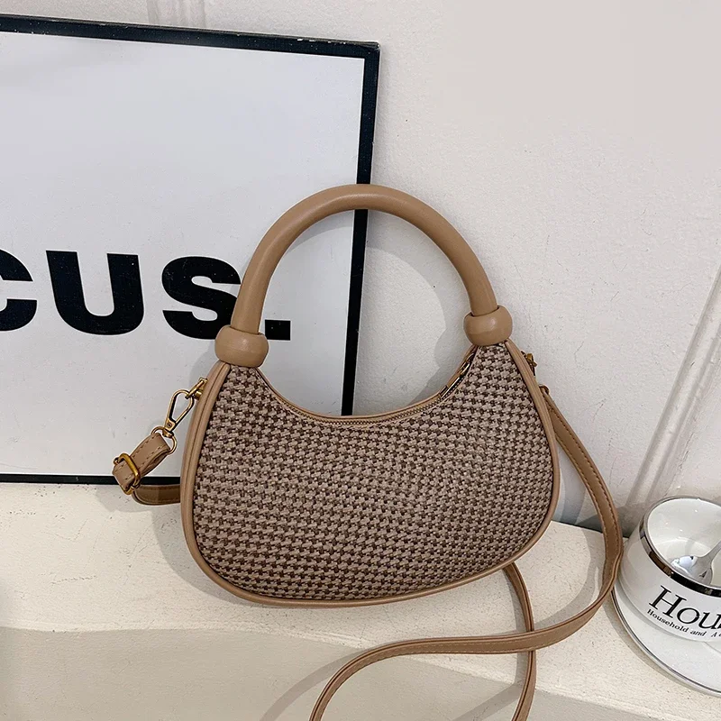 

Stylish Women's Handbag With Leather Accent, Fashionable Messenger Bag For Ladies, Luxury Crossbody Bag By Famous Brand