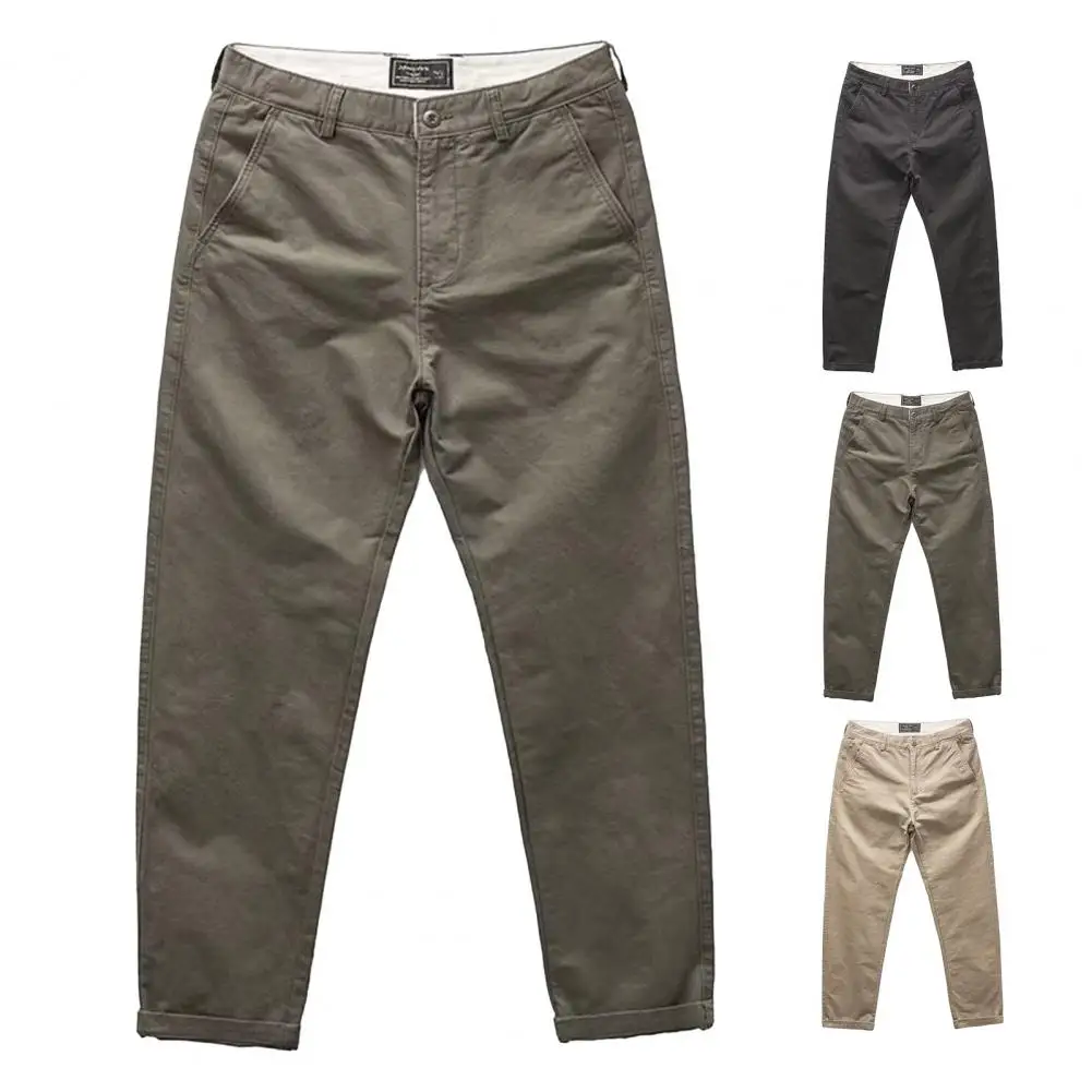 Men Casual Trousers Retro Style Men's Cargo Trousers with Multiple Pockets for Daily Wear Outdoor Activities Men Outdoor Pants