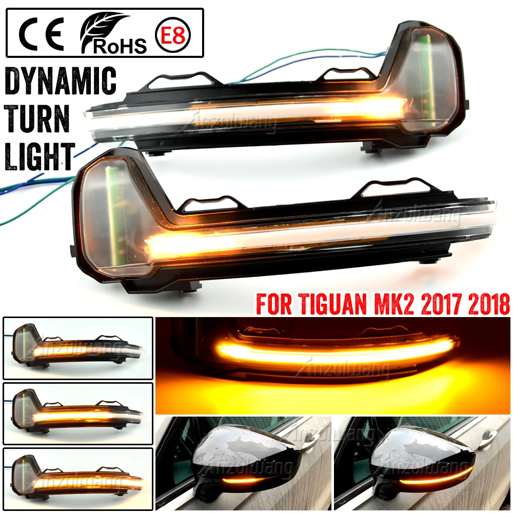 For VW Tiguan MK2 2017 2018 2019 Touareg MK3 EU 2019 LED Dynamic Turn Signal Light Flasher Flowing Water Blinker Flashing Light