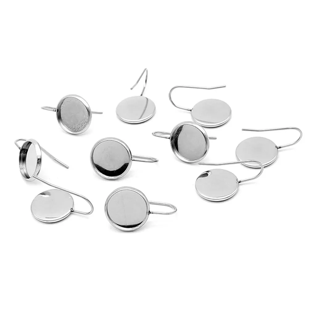 30Pcs Stainless Steel Earring Stud Blanks Bezel Settings for DIY Jewelry Making Supplies Adults Craft Projects Halloween