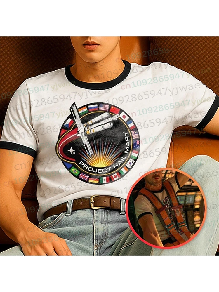 Project Hail Mary Shirt Ringer Tee Mission Patch Hot Ringer Tee Ryan Gosling Wear Ringer Fans Tshirt Women Men's Tshirt Clothing