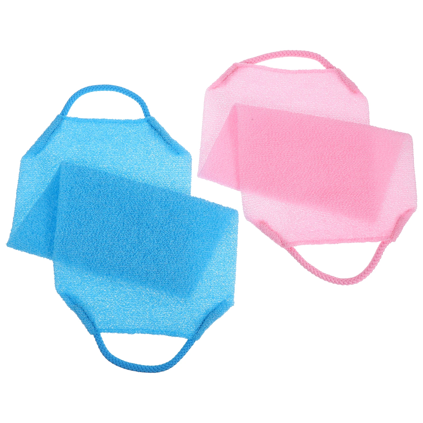

2Pcs Bath Scrubber Body Towel Exfoliating Back Dead Skin Remover Polyester Wash Cloths For Men Women Shower Tool