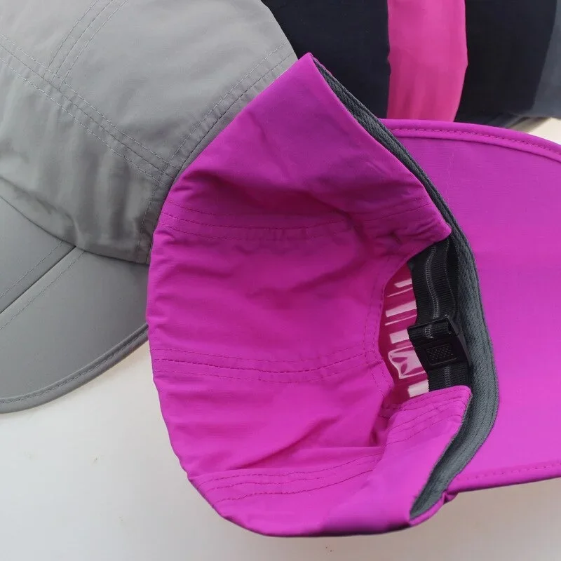 summer women solid color Quick drying foldable Folding waterproof baseball cap