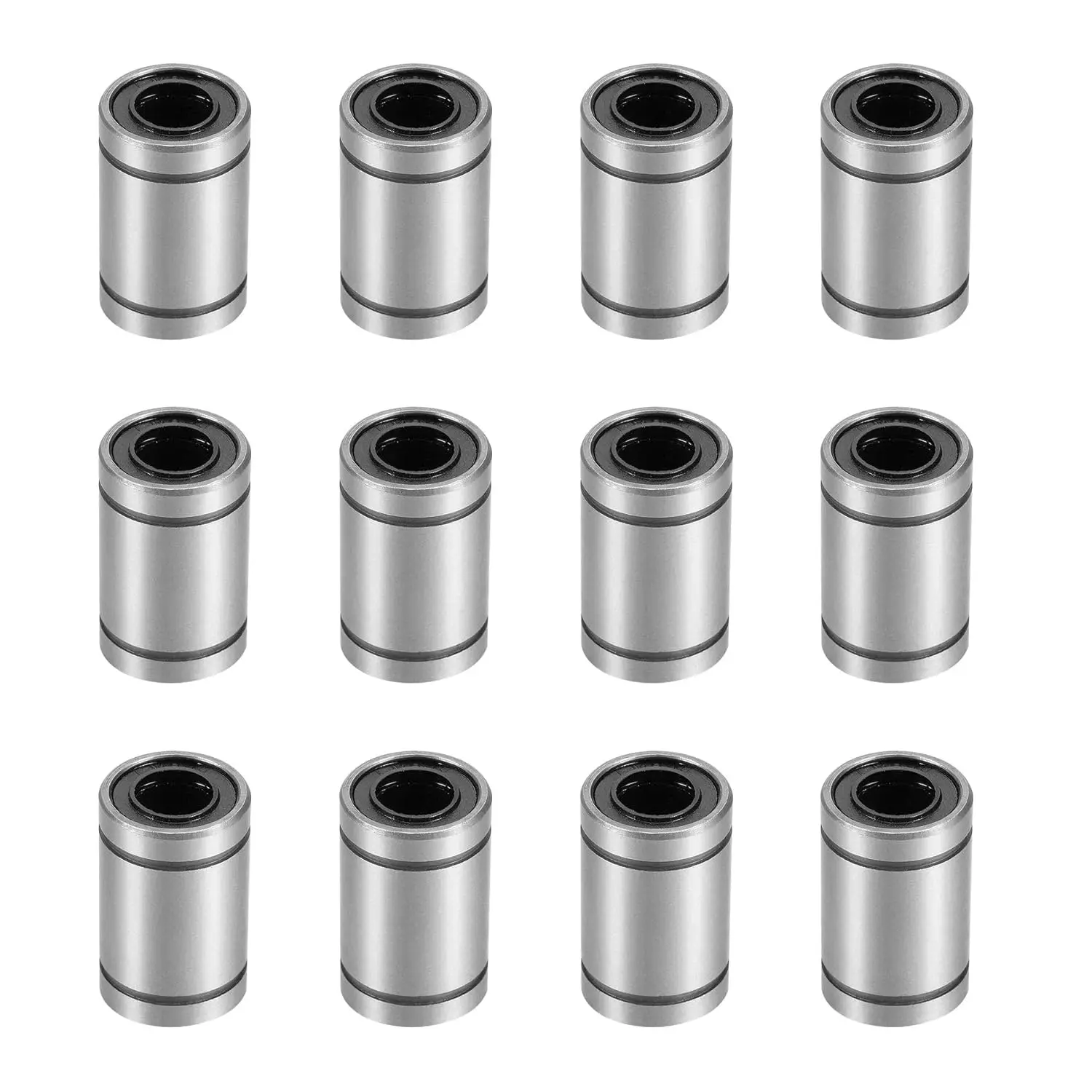 12PCS LM8UU Linear Ball Bearings 8mm Bore Dia 15mm OD 24mm Length with Double Side Rubber Seal Great for CNC 3D Printer Parts