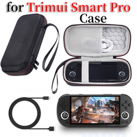 EVA Bag For Trimui Smart Pro Carrying Case Handheld Game Console Black Hard Travel Storage Portable Bag with Tempered Glass Film