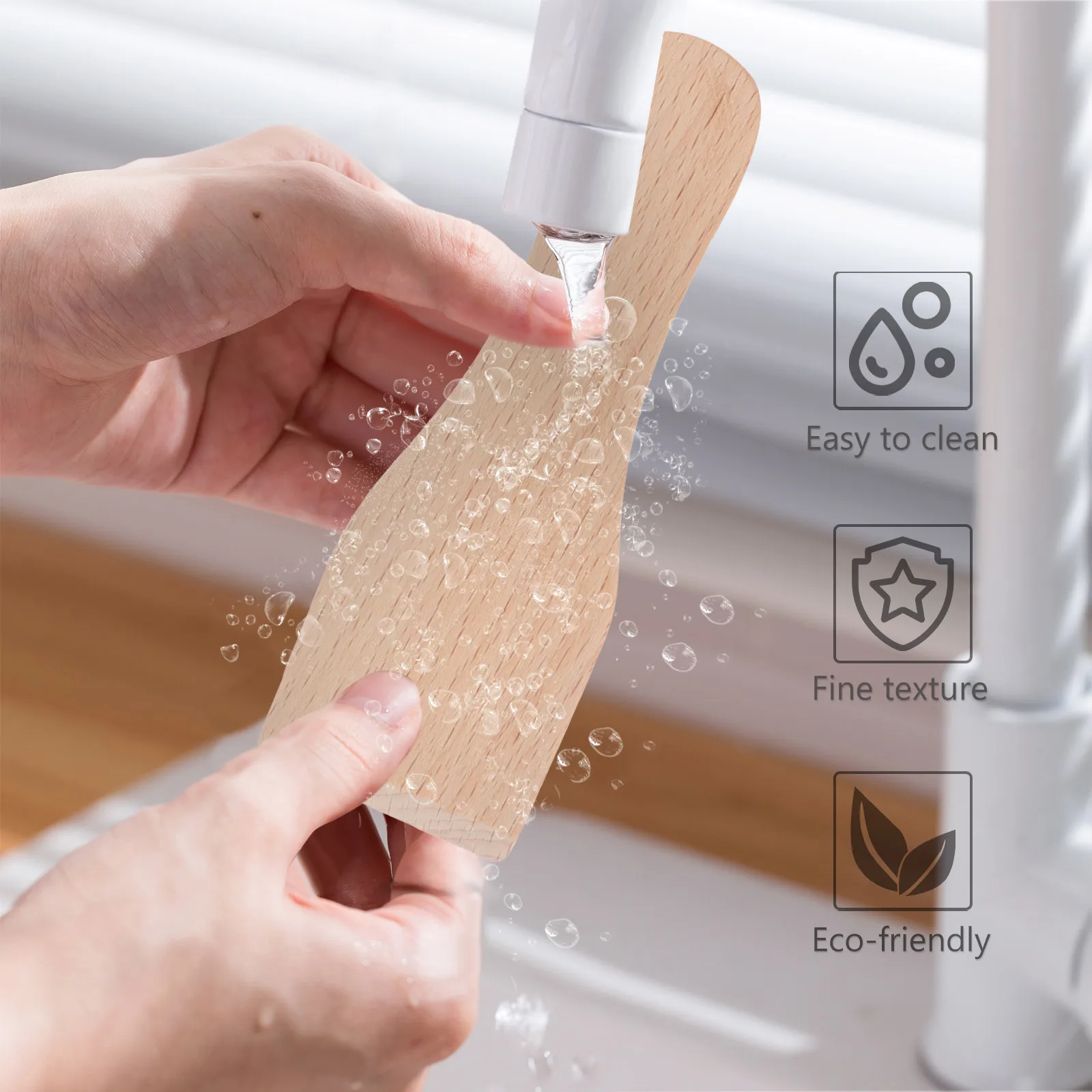 

6Pcs Wooden Spatula Set Small Cooking Scraper Heat Resistant Kitchen Tool Baking Utensil Safe Non Stick