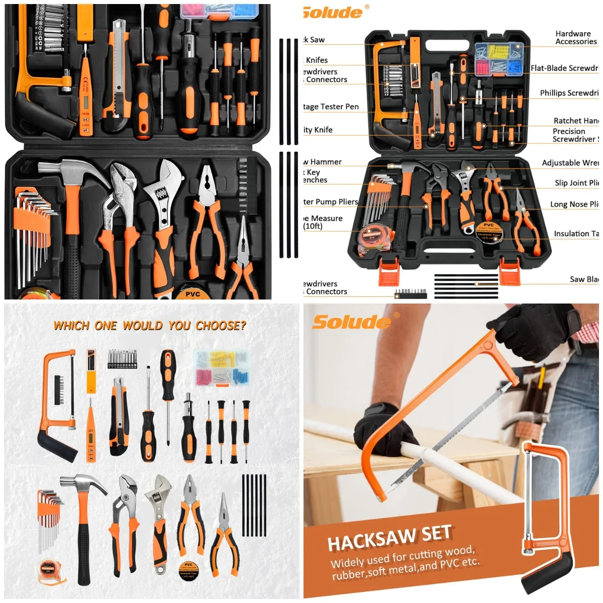 

148-Piece Home Repair Tool Kit with Case, Essential Hand Tools for Men, Women, Students – DIY & Household Maintenance