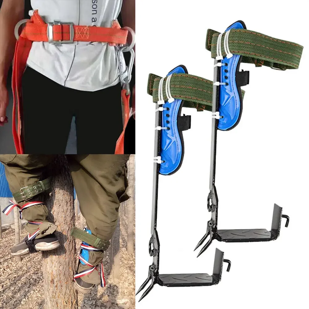 

2-Gear Tree Climbing Spike Set Pole Climbing Spurs W/ Security Belt & Foot Strap