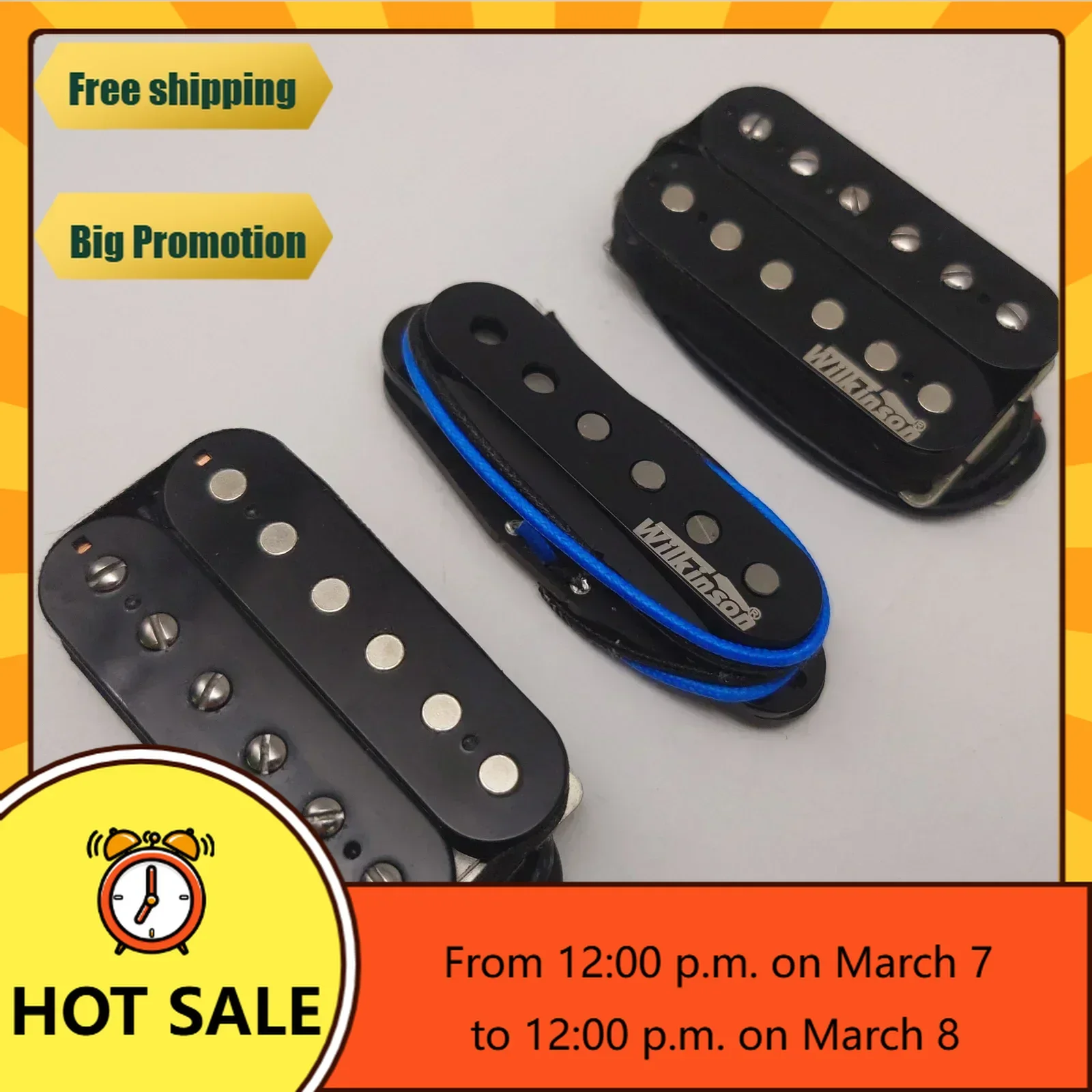 Wilkinson Ainico 5 Humbucker Double Open Row Electric Guitar HSH Pickup Set Black - Brand New QX Music Store