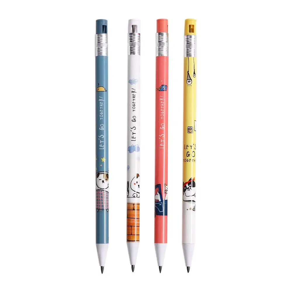 

4Pcs Stationery Office Cute 2.0mm Puppy Dog Student Movable Pencil Automatic Pencils Mechanical Pencil Propelling Pencil