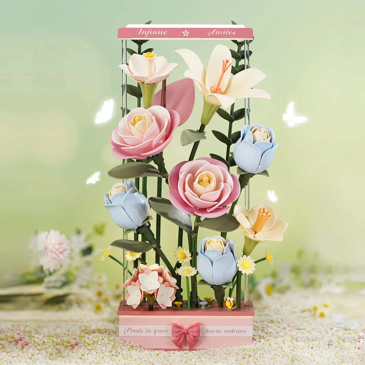 Robotime Rokr Blooming Bouquet 3D ปริศนาของเล่นสําหรับหญิงสาว Building Block ชุดตกแต่งบ้าน Easy ประกอบดอกไม้