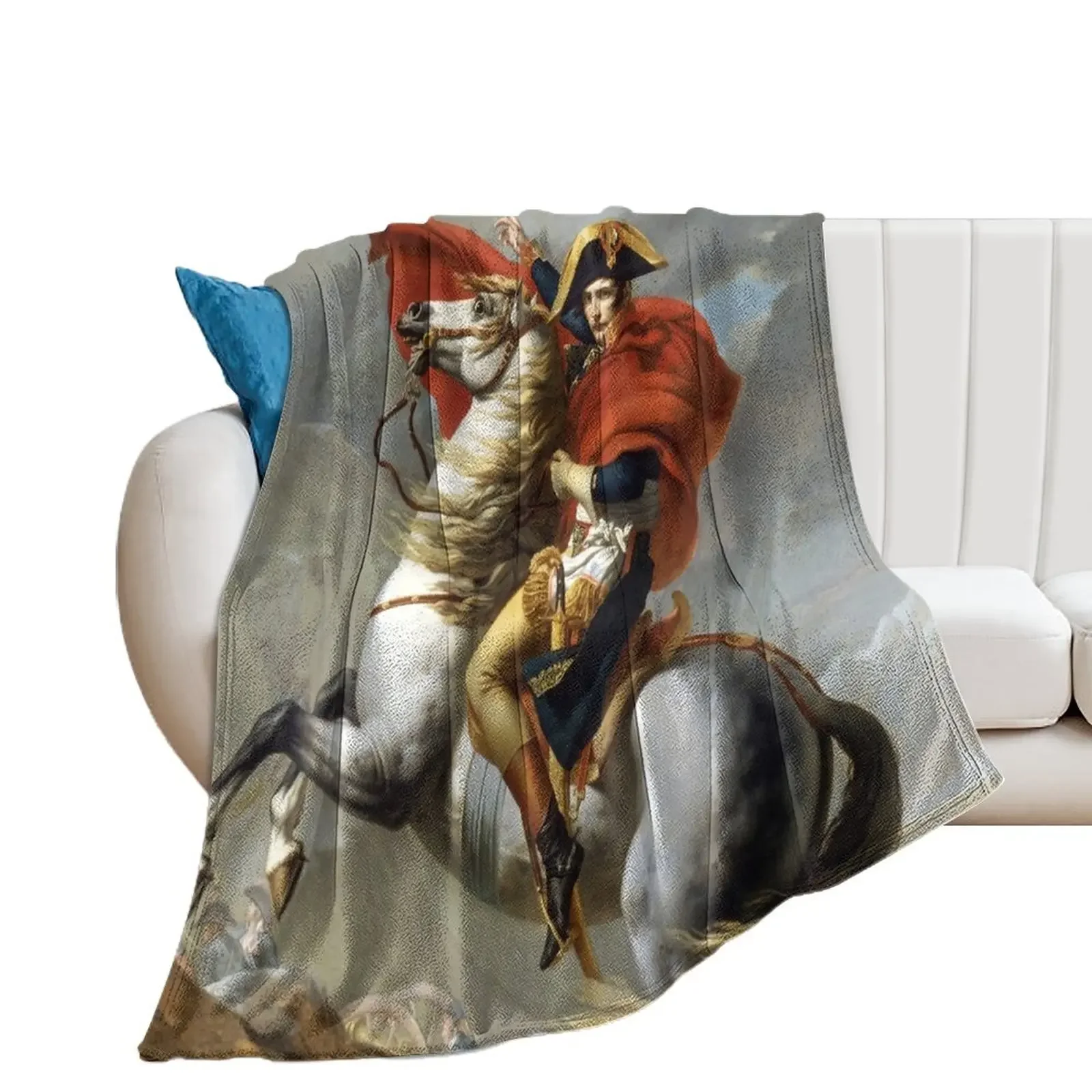 

Napoleon Crossing the Alps Painting Restored Throw Blanket christmas gifts Decoratives Blankets