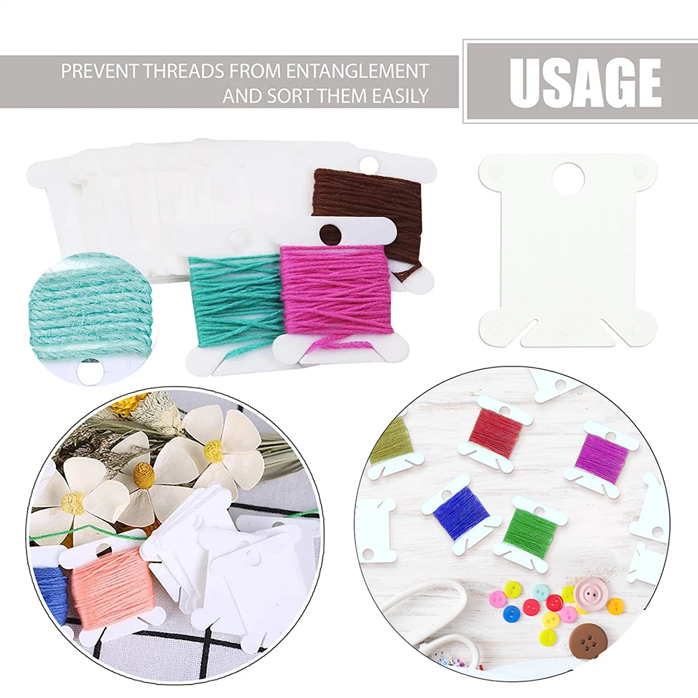 150pcs Plastic Floss Bobbins Embroidery Floss Organizer for Thread Cards Cross Stitch Floss Holder Embroidery Floss Bobbins