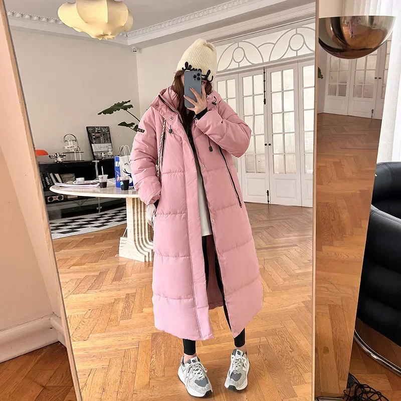 Down Cotton Parkas Women Winter New Korean Version of X-long Cotton-padded Women's Letter Thicker Lady Warm Parkas Jacket